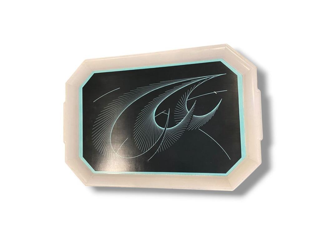 Midcentury Acrylic Serving Tray Boomerang Design Waverly Products 20.5" x 13.5"